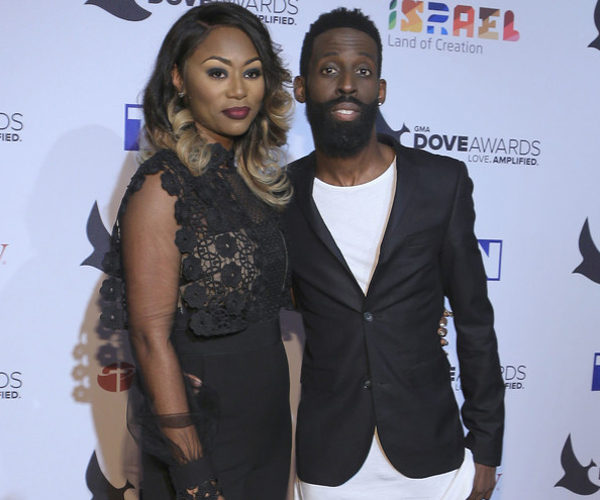 Tye Tribbett and Shante' Tribbett arrive at the 2016 Dove Awards at Allen Arena, Lipscomb University on October 11, 2016 in Nashville, Tennessee. (Photo Credit: Anna Webber/Getty）
